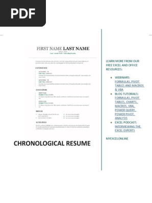 79. Chronological Resume