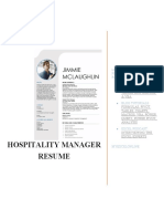 Hospitality Manager Resume