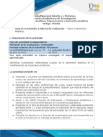 Guía de Actividades y Rúbrica de Evaluación Tarea 3 - Geometría Analítica