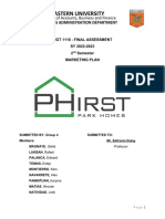 FE University Group Marketing Plan for PHirst Park Homes