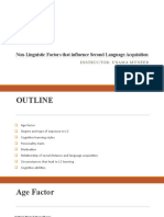 NonLinguistic Factors That Influence Second Language Acquisition