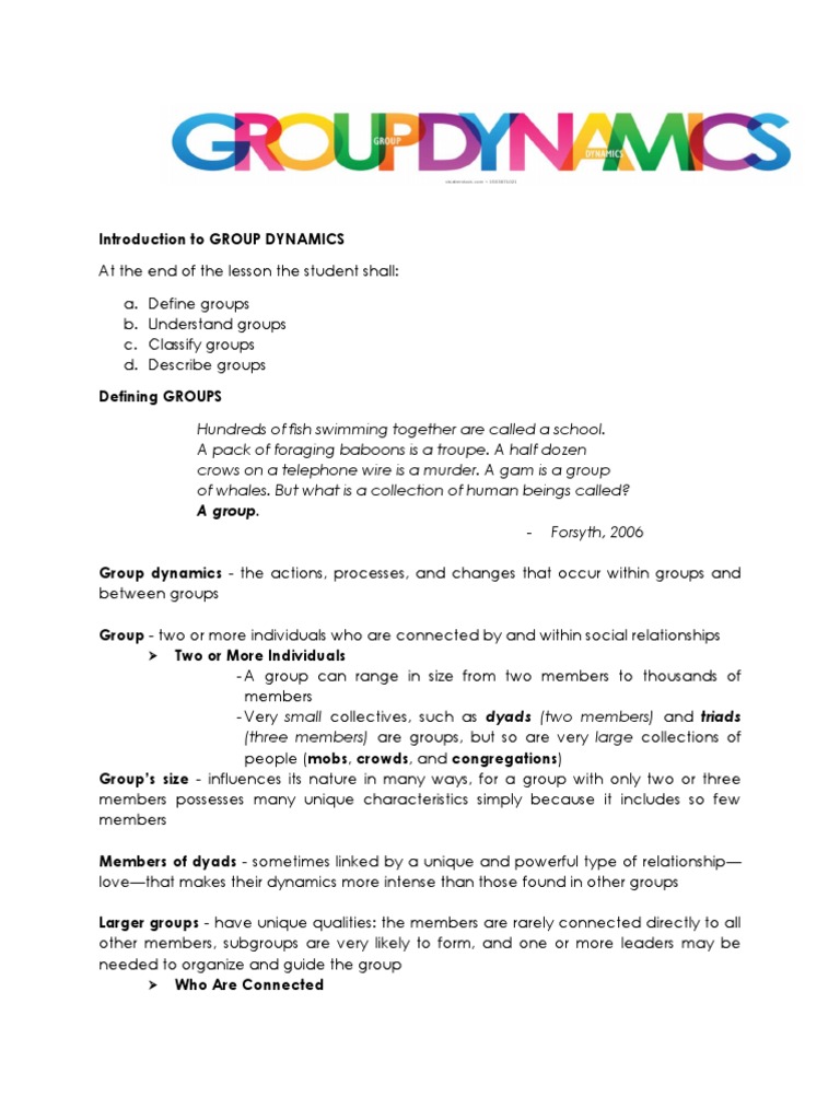 Understanding Group Dynamics Basics | PDF | Social Group | Social ...