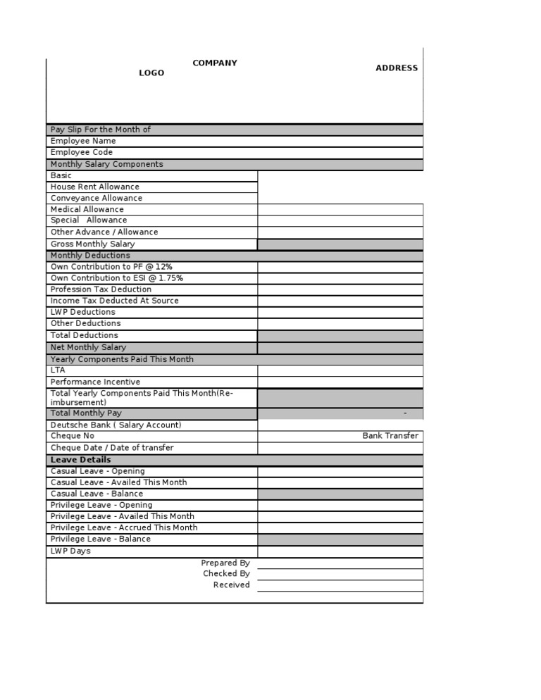 Salary Slip Citehr 597