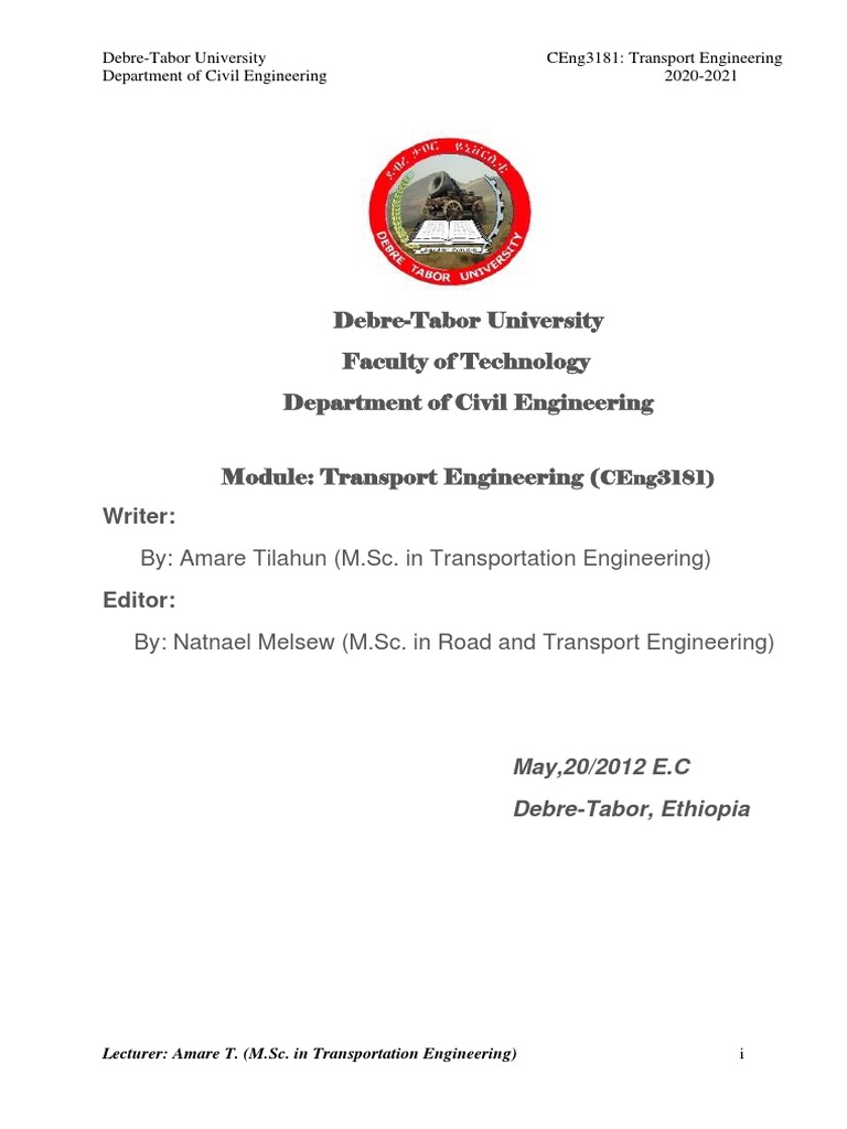 Transport Engineering Course Overview | PDF | Transport | Visual Perception