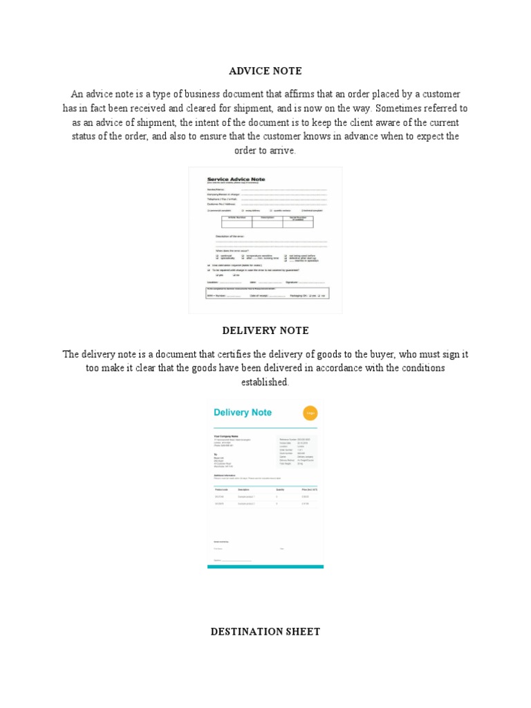 Advice Note PDF