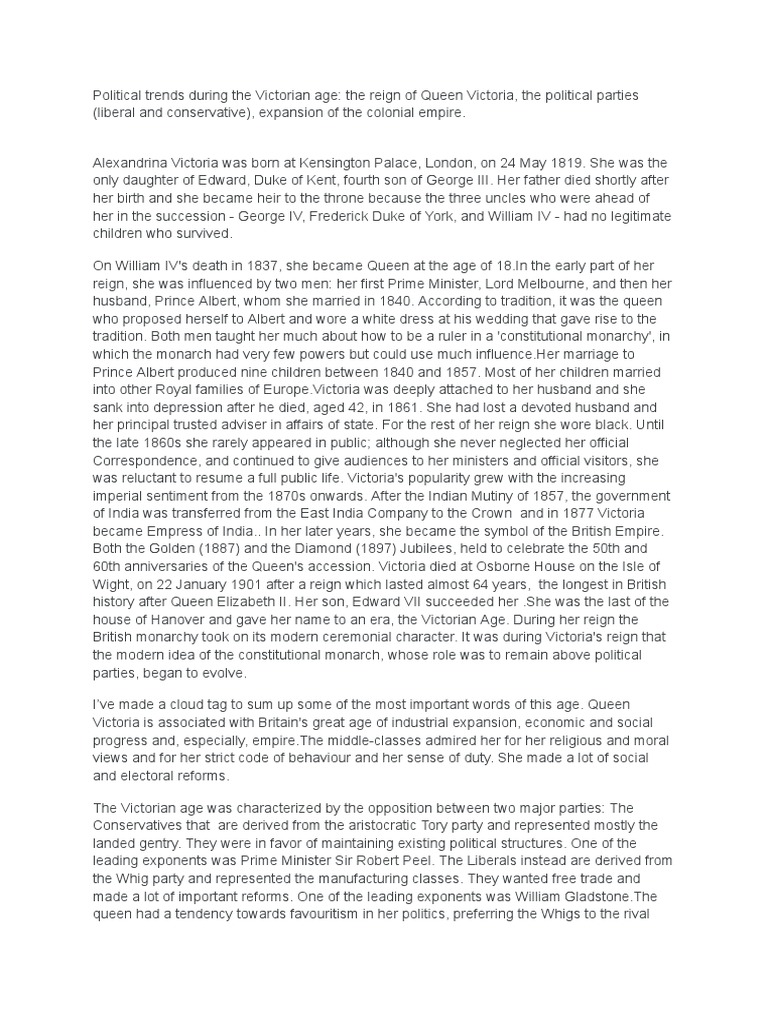 Victorian age political aspect .pdf PDF Queen Victoria Monarchy