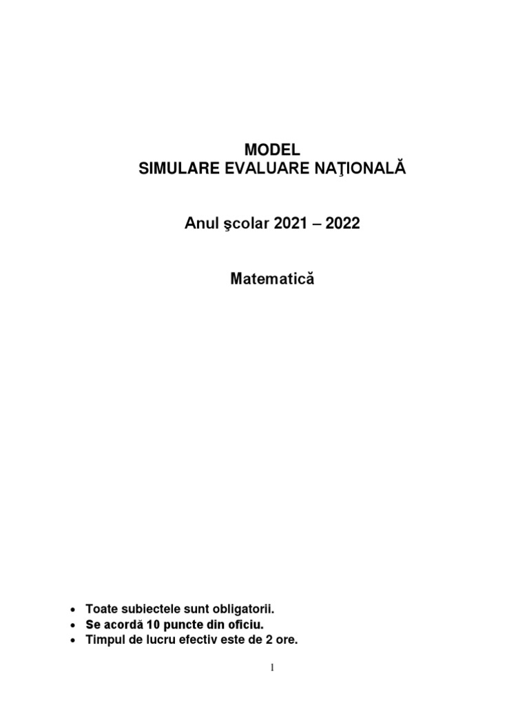 Simulare Cls 8 | PDF