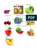 10 Frutas en Ingles y Español