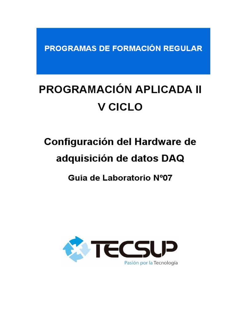 Lab 7 Configuración Del DAQ | PDF | Adquisición de datos | Hardware de ...
