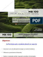 Prof. José Guilherme Prado Martin Aula 03: Metabolismo Microbiano I: Obtenção de Energia
