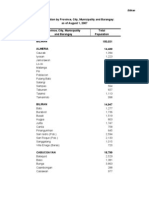 2007 Population Census by Proviince City Municipality Barangay