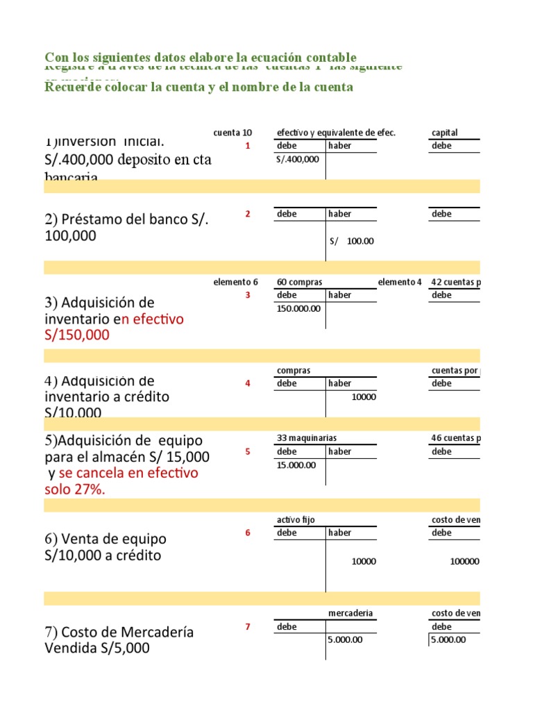 1ejercicios Partida Doble | PDF | Contabilidad | Industrias de servicio