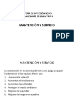 MANTENCION Y SERVICIO DE Bbas. INYECCIÓN BOSCH