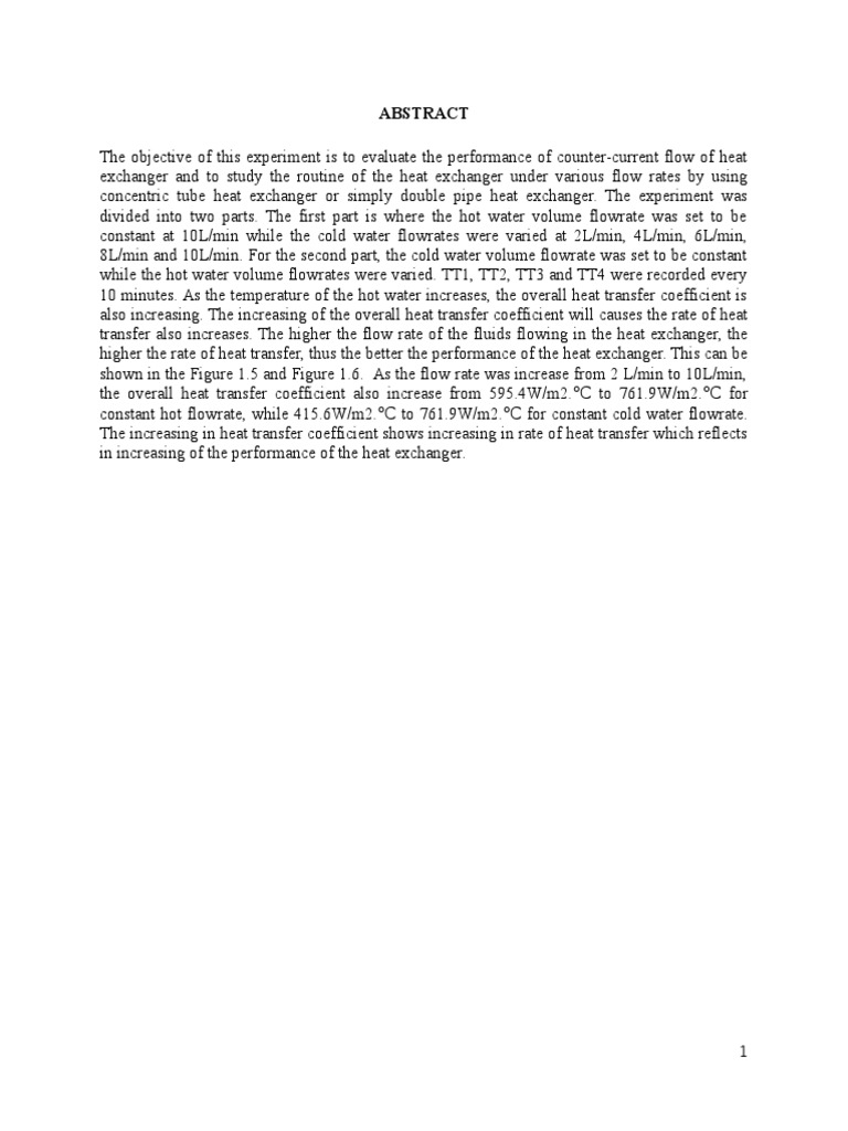 Concentric Tube Heat Exchanger PDF Heat Exchanger Heat Transfer