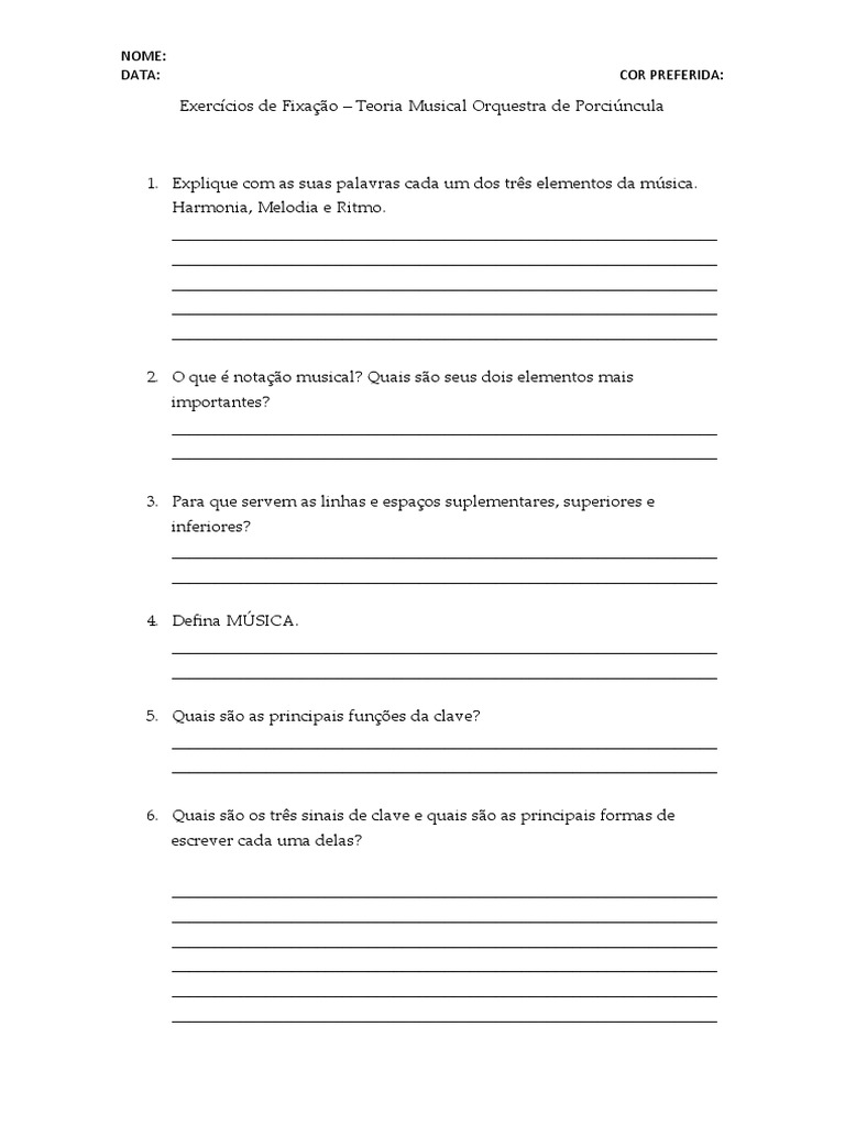 Exercícios musicais sobre harmonia, melodia, ritmo e notação | PDF