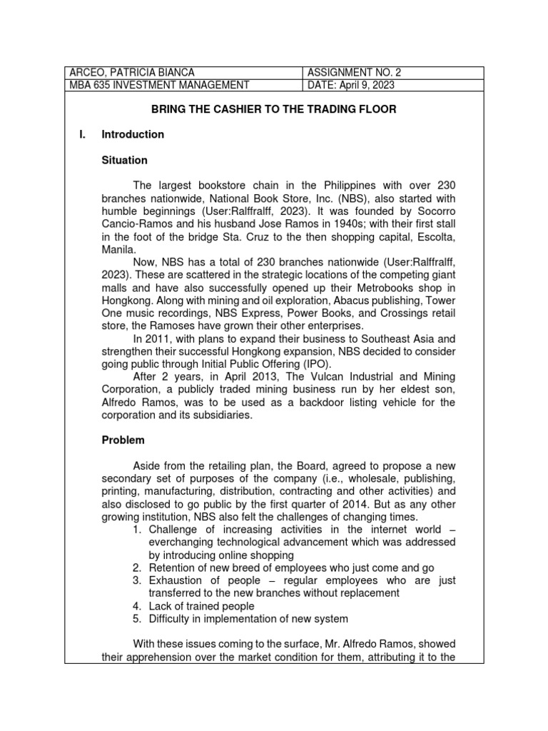 Case Study National Book Store Inc. PDF Initial Public Offering