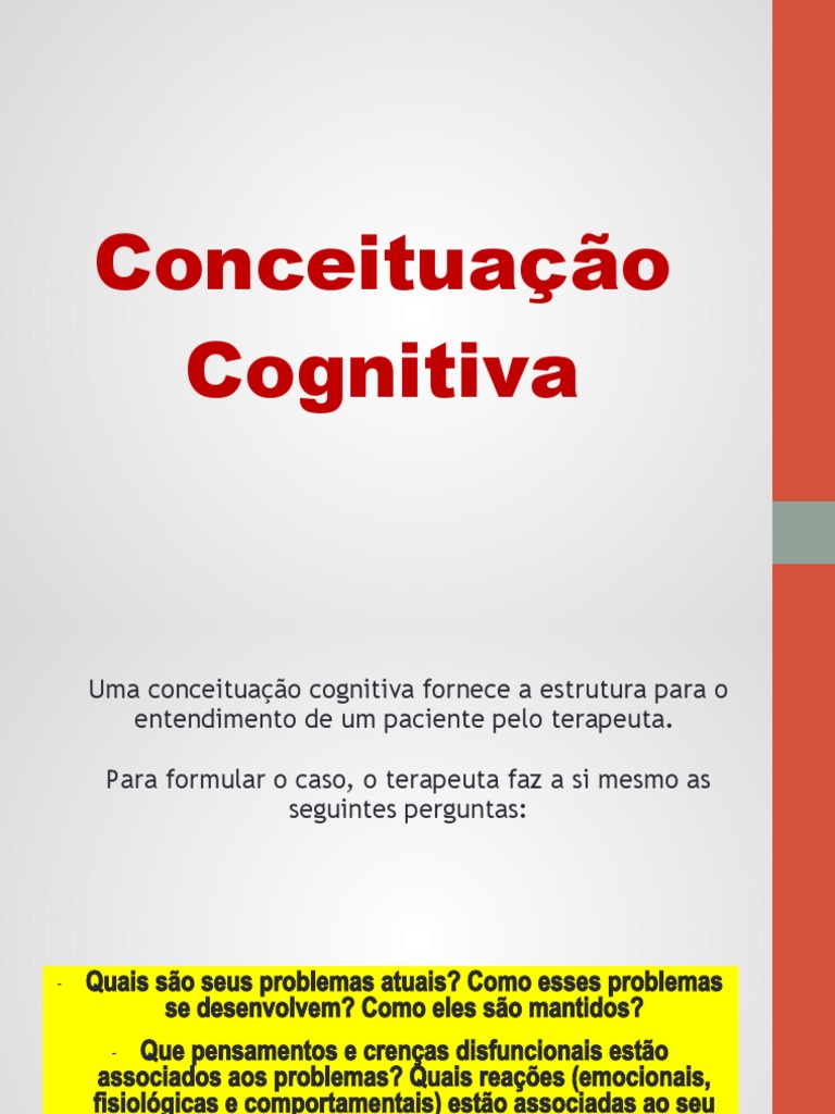 Conceituação Cognitiva | PDF | Pensamento | Emoções