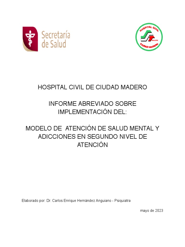 Modelo de Atención en Salud Mental Madero | PDF | Hospital | Psiquiatría