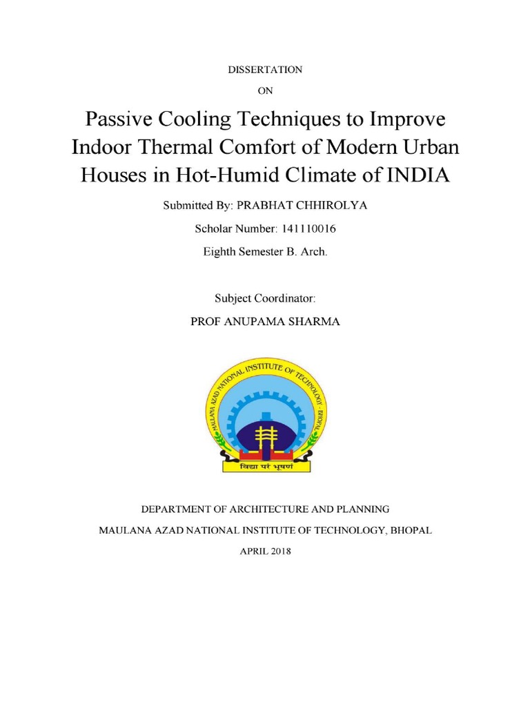 Passive Cooling Techniques To Improve Indoor Thermal Comfort PDF | PDF