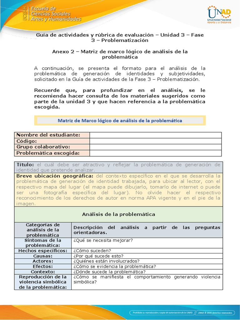 Anexo 2 - Matriz de Marco Lógico de Análisis de La Problemática | PDF