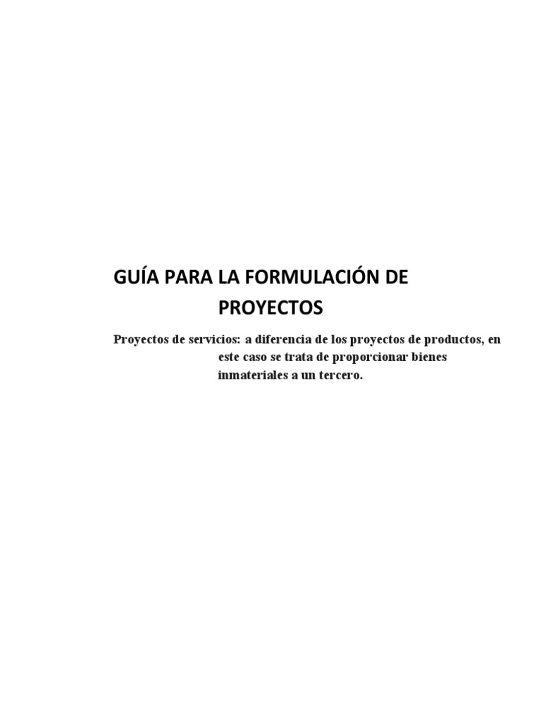 Guia para La Formulacion de Proyectos | PDF | Presupuesto | Planificación