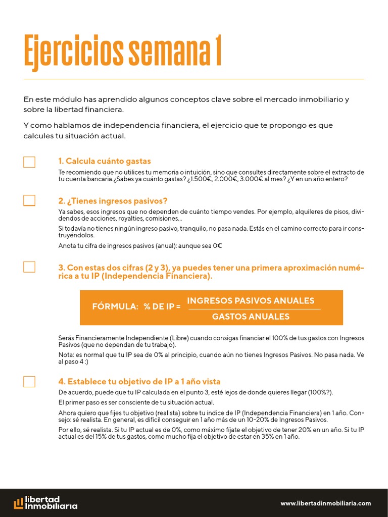 LIBERTAD+INMOBILIARIA Ejercicios+semana+1 | PDF | Deuda | Préstamo ...