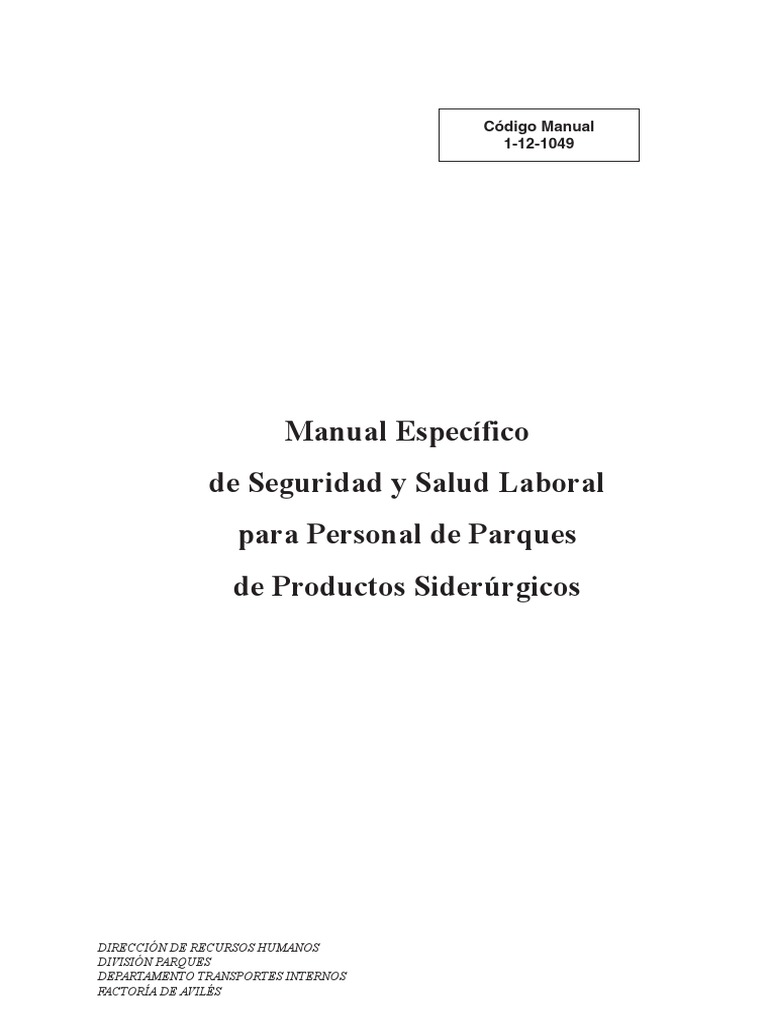 Seguridad Laboral en Parques Siderúrgicos | PDF | Camión | Ropa