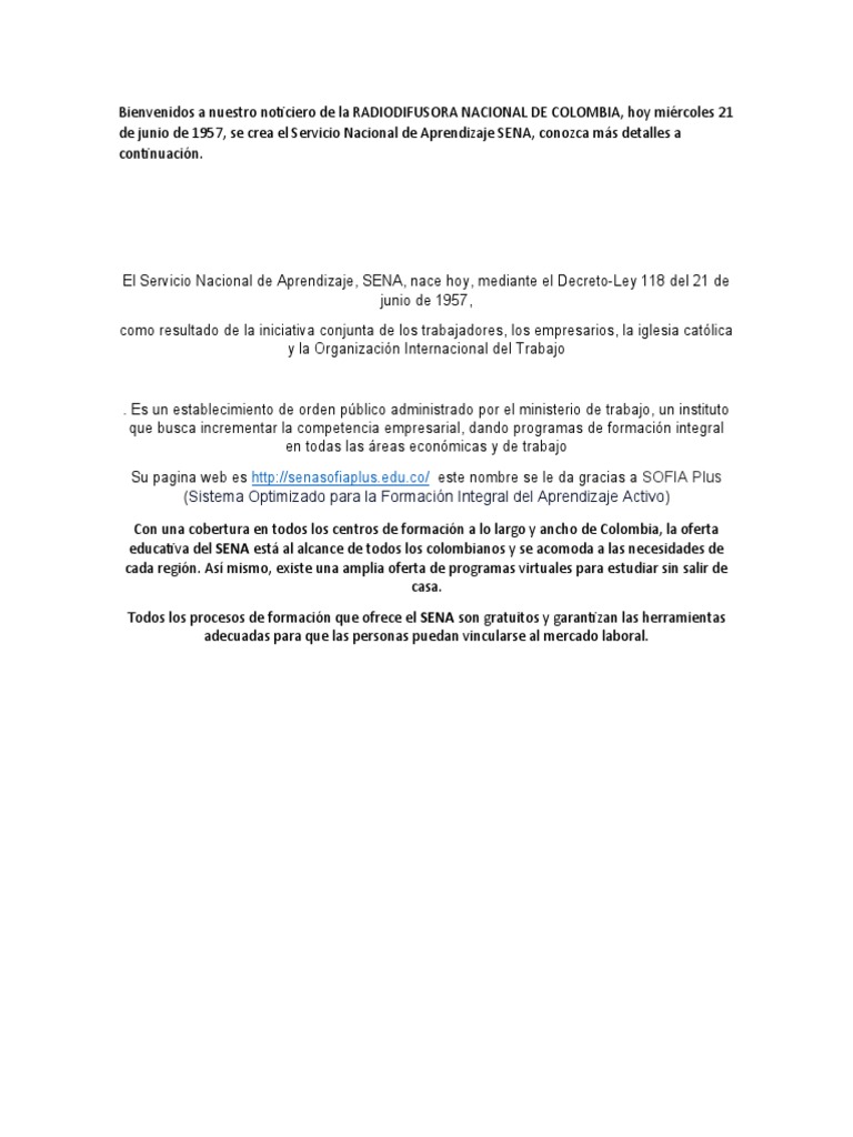 Bienvenidos A Nuestro Noticiero de La Radiodifusora Nacional de