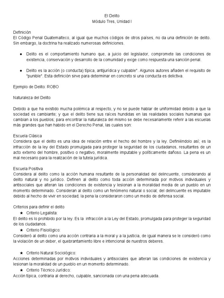 Conceptos Clave del Delito Penal | PDF | Derecho penal | Justicia