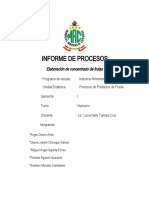 Informe Concentrado de Fruta