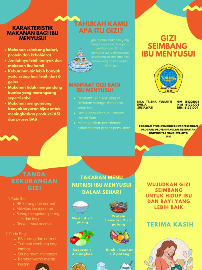 Leaflet Gizi Seimbang Ibu Menyusui | PDF