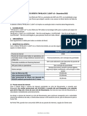 Regulamento TIM Controle B Plus, PDF, Facebook