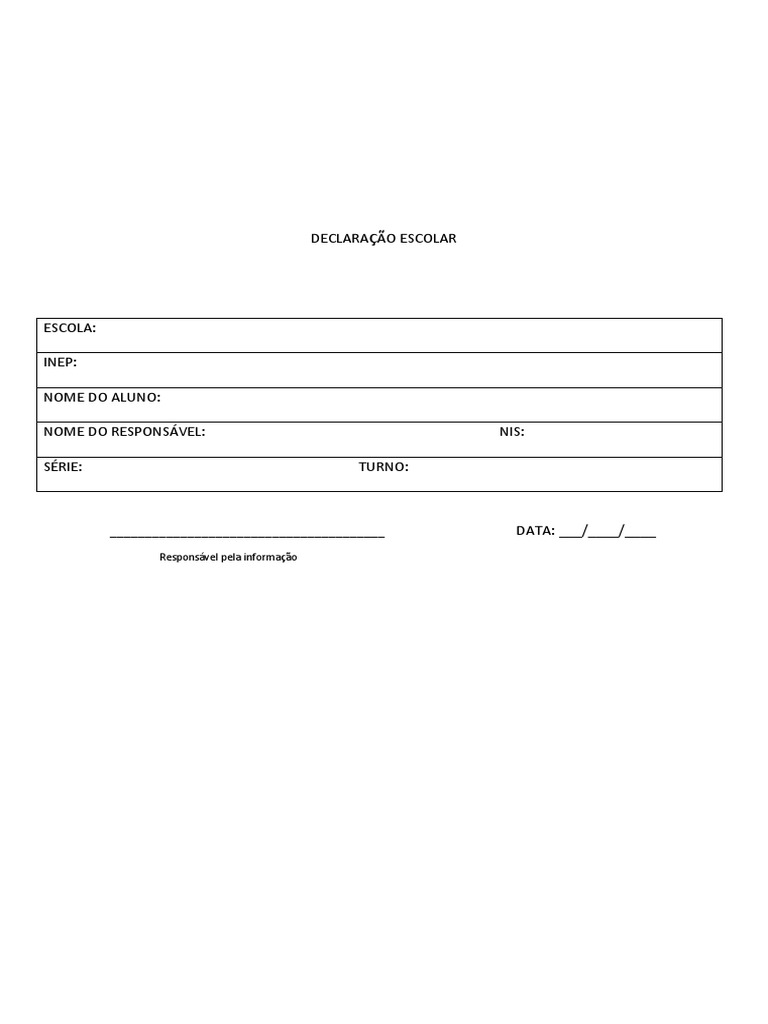 Declaração Escolar Bolsa Familia | PDF