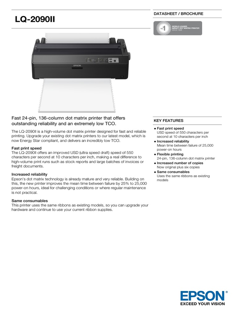 LQ-2090II: Fast 24-Pin, 136-Column Dot Matrix Printer That Offers ...