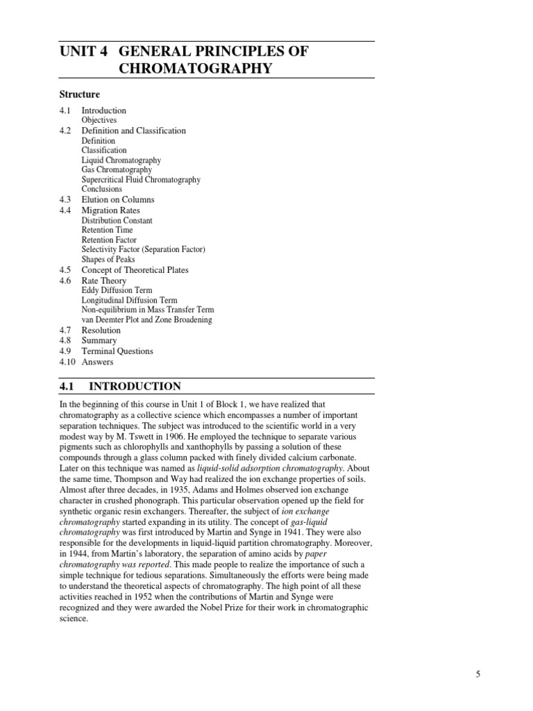 Lecture 1 General Principles of Gas Chromatography PDF PDF