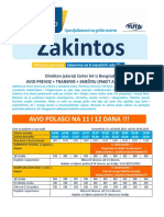 Cenovnik Zakintos 2019