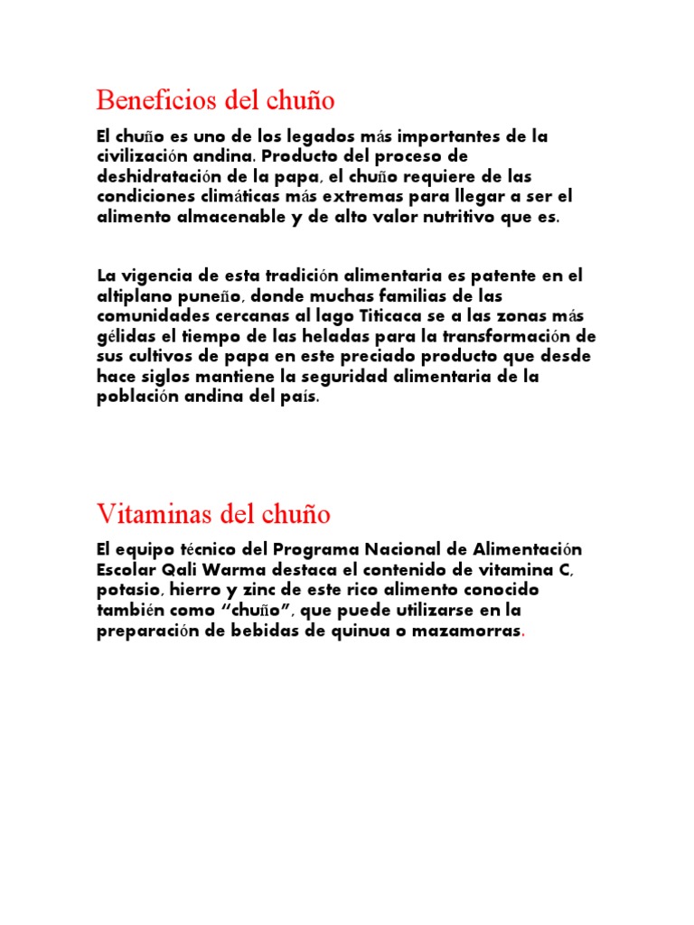 Chuño | PDF | Salud y bienestar | Tecnología