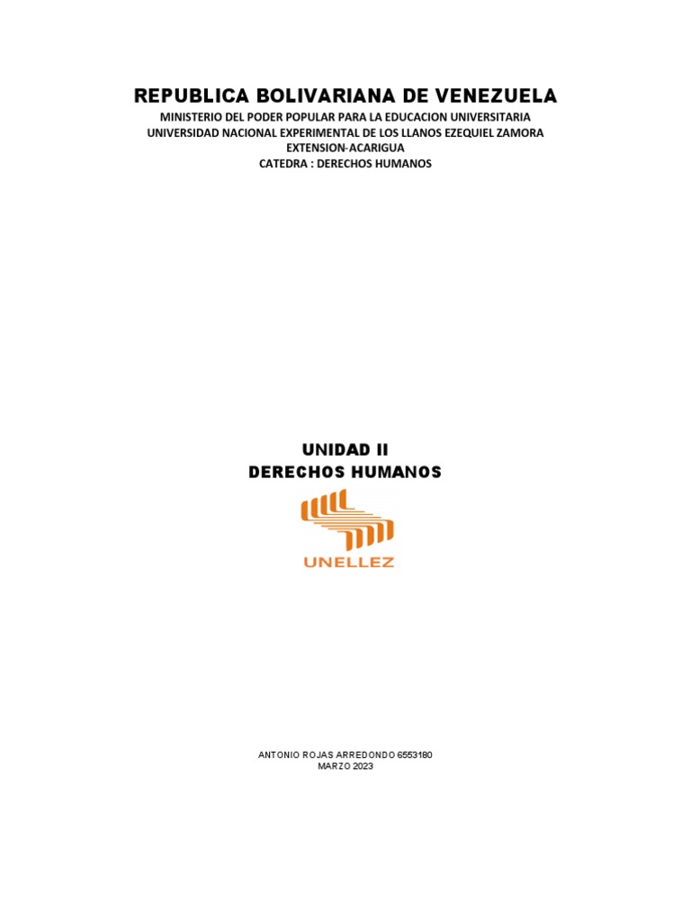 Trabao Unidad Ii Derechos Humanos | PDF | Convenio europeo de derechos ...