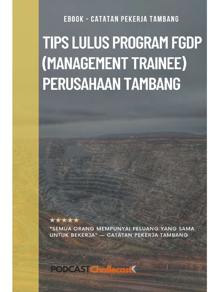 Tips Sukses FGDP untuk Fresh Graduate Tambang | PDF