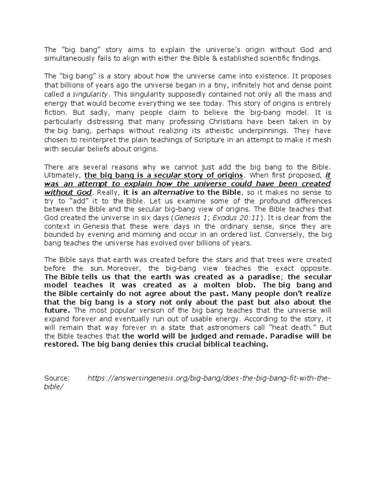 Big Bang Theory | Download Free PDF | Universe | Bible
