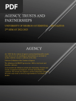 Agency, Trusts and Partnership