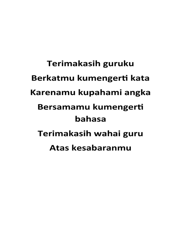 Terimakasih Guruku | PDF