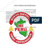 Formato Declaración Jurada de Domicilio Mi Perú