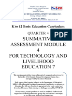 Summative Assessment Module 4 For Technology and Livelihood Education 7