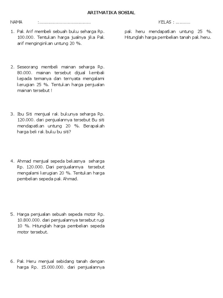 Aritmatika Sosial PDF