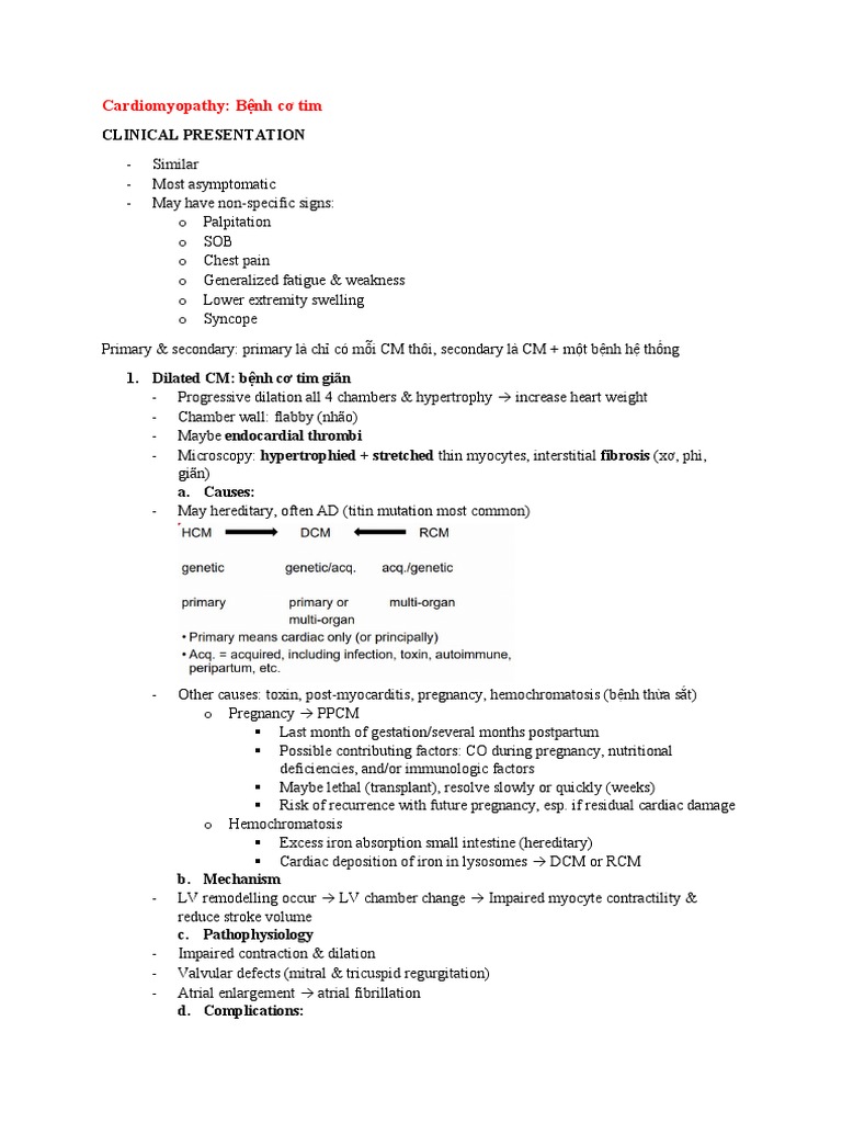 Cardiomyopathy Pdf Heart Cardiovascular System
