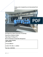 Report Writing On International Food Corporation PDF