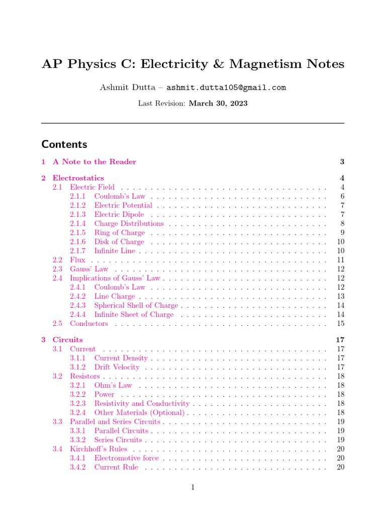 APPC EM Notes | PDF | Electrical Resistance And Conductance | Series ...