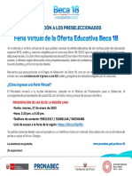Invitacion A La Feria Virtual Beca18 2023 Viernes 27 ACT PDF