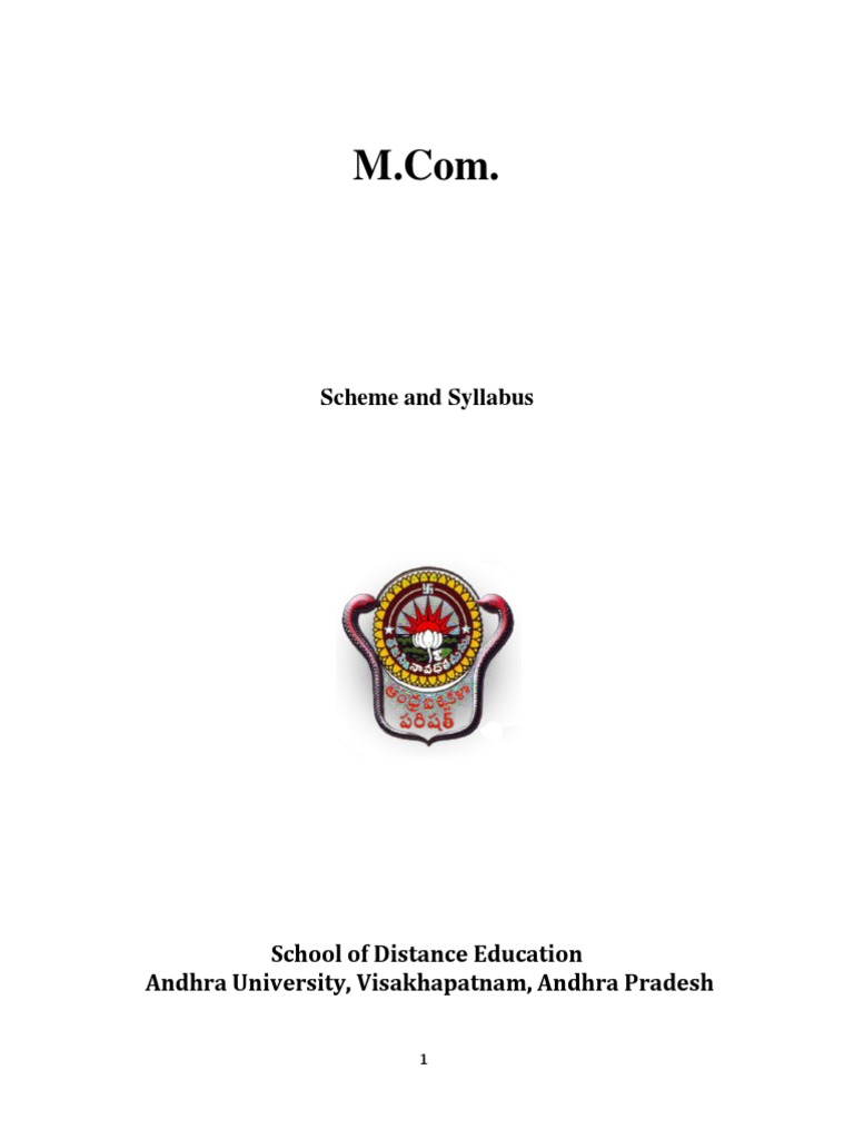 M.Com. Syllabus for Distance Education | PDF | Economics | Statistics